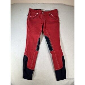 Horseware Women’s Polo Nina Breeches Denim Knee Patches Riding Pants Size 32 R